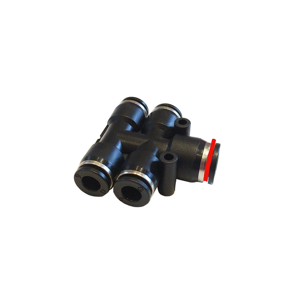 Gardiner Push Fit 4 Way Water Fed Pole Hose T Connector, Front
